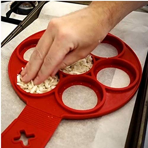 Bontand Moldes Moldes Panqueque Anillo del Huevo Frito Reutilizable De Silicona Antiadherente Panqueque Fabricante De Huevo Anillo Hacer Rápidamente Un Pastel para Accesorios Cocina 7 Hoyos