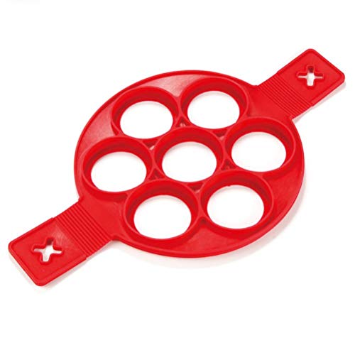 Bontand Moldes Moldes Panqueque Anillo del Huevo Frito Reutilizable De Silicona Antiadherente Panqueque Fabricante De Huevo Anillo Hacer Rápidamente Un Pastel para Accesorios Cocina 7 Hoyos