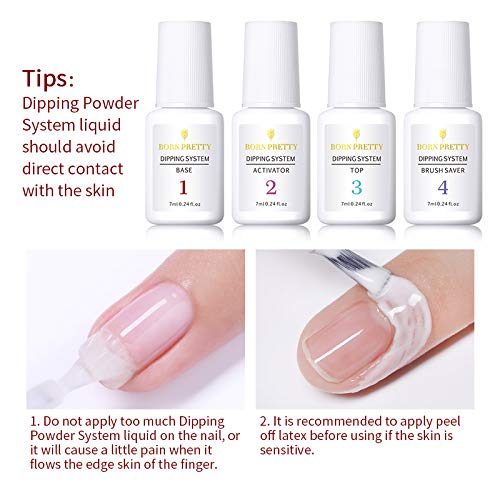 BORN PRETTY 7ml Dipping Powder System Liquid Clear Nail Art Manicure Gel Polish No UV Lamp Needed