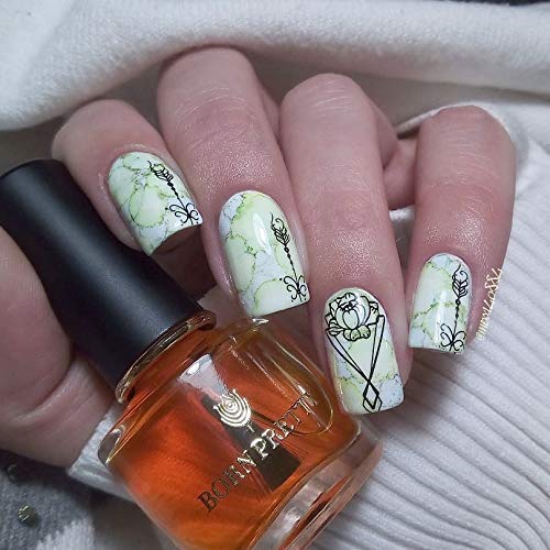 Born Pretty Blooming Watercolor Gel Nail Polish, Magic Blooming Polish Manicure Kit Work with Painting Drawing Nail Vanish Watercolor Ink Art Design, 7 Colors Set