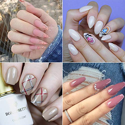 BORN PRETTY Gel de esmalte de uñas Kit 12 Colors - Popular Nude Pink Colors Gel Collection Pure UV Nail Gel Colors Manicure Set 10ML