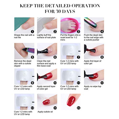 BORN PRETTY Gel de esmalte de uñas Kit 12 Colors - Popular Nude Pink Colors Gel Collection Pure UV Nail Gel Colors Manicure Set 10ML