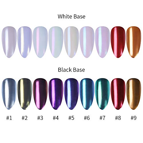 Born Pretty Mirror Powder, 1 g, dorado, azul, púrpura, para manicura, uñas, con purpurina, pigmentos cromados