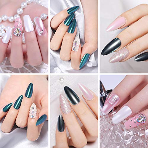 Born Pretty Mirror Powder, 1 g, dorado, azul, púrpura, para manicura, uñas, con purpurina, pigmentos cromados