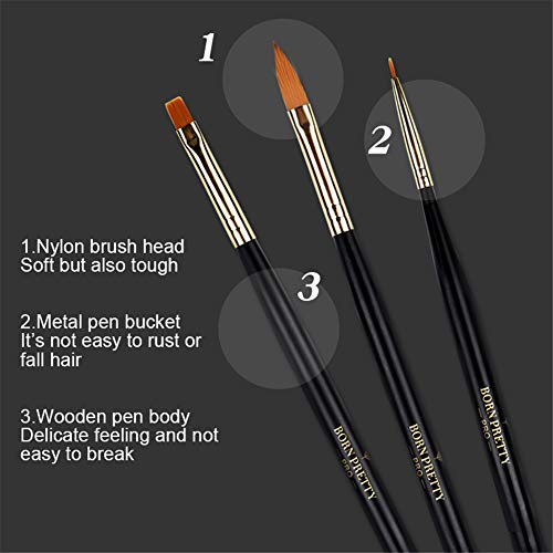 BORN PRETTY PRO Nail Art Brush 10 Pcs/Set Nail Art UV Brushes Professional Painting Pen Mixed Shape Nail Brush Nail Art Tools
