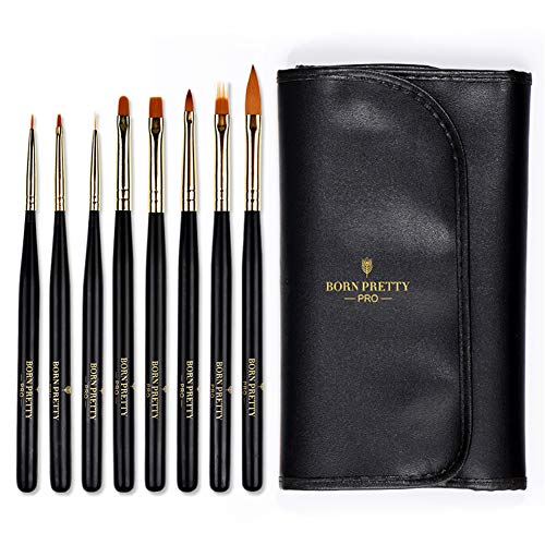 BORN PRETTY PRO Nail Art Brush 10 Pcs/Set Nail Art UV Brushes Professional Painting Pen Mixed Shape Nail Brush Nail Art Tools