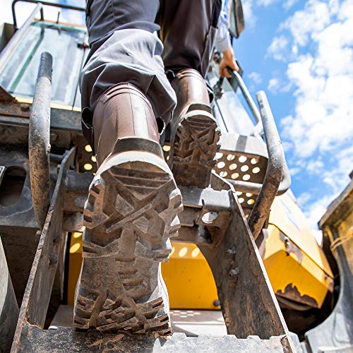 Botas de Seguridad para Hombre, con Puntera y Suela de Acero, Antideslizantes, Impermeables, sin Forro Interior, hasta -20 Grados, pies Calientes y Secos, marrón, EU 47