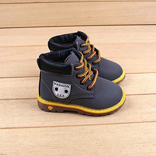 Botas Militares para Unisex Bebé Niños Niñas Otoño Invierno 2018 Moda PAOLIAN Botines Planos con Cordones Zapatos de Primeros Pasos para Niños Fiesta Calzado de Cuero Zapatillas Exterior