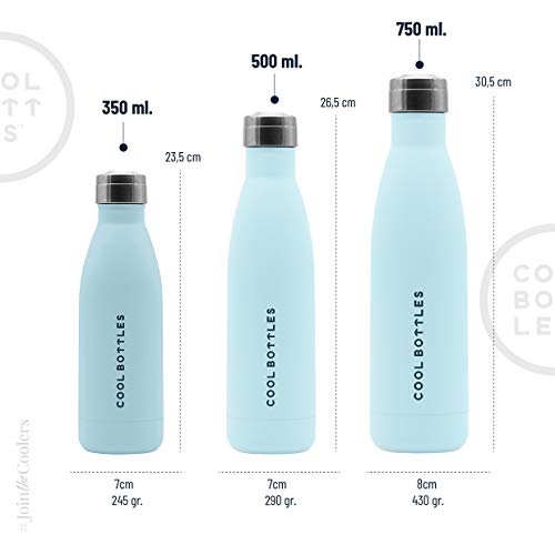 Botella de Agua de Acero Inoxidable | 350 ml | Botella Térmica | Bebidas Frías Durante 24 Horas y Calientes hasta 12 Horas | Acero Inoxidable con Aislamiento de Doble Pared | Botella Libre de BPA