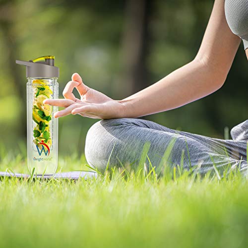 Botella de Agua Infusor para Frutas y Verduras | Botella Reutilizable de 800ml con Filtro para Disfrutar del Agua Mineral con sabores | Para llevar a Yoga, la Oficina o el Gimnasio | WeightWorld