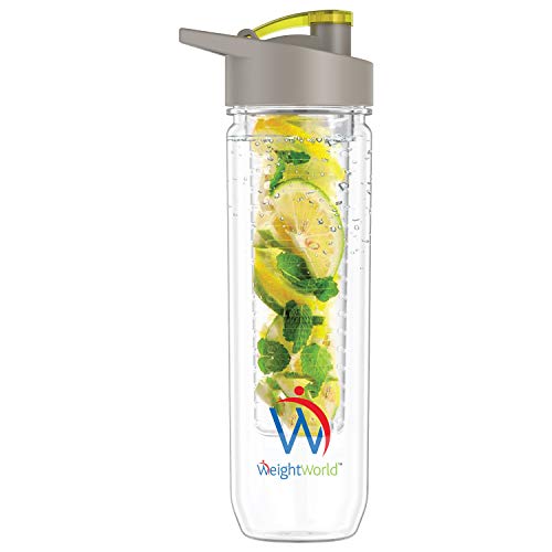 Botella de Agua Infusor para Frutas y Verduras | Botella Reutilizable de 800ml con Filtro para Disfrutar del Agua Mineral con sabores | Para llevar a Yoga, la Oficina o el Gimnasio | WeightWorld