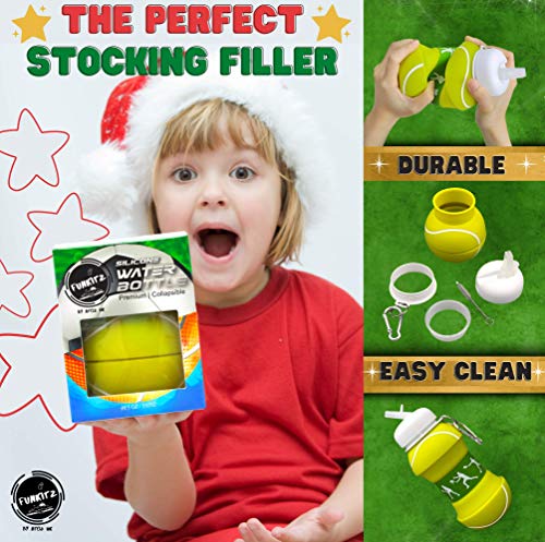 Botella de agua plegable de silicona para niños, regalo deportivo para niños, sin BPA, limpiador de pajitas, a prueba de fugas, duradera y respetuosa con el medio ambiente, 550 ml,Tenis.