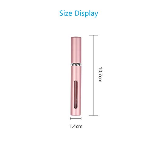 Botella de Perfume de Viaje PATAZAK 4pcs Mini Portátil Atomizador, Pulverizador de Perfume con 1 Pipeta de Plástico, 5 ml Botella Bomba Recargable Dosificador de Spray Frasco para Viaje en Bolso