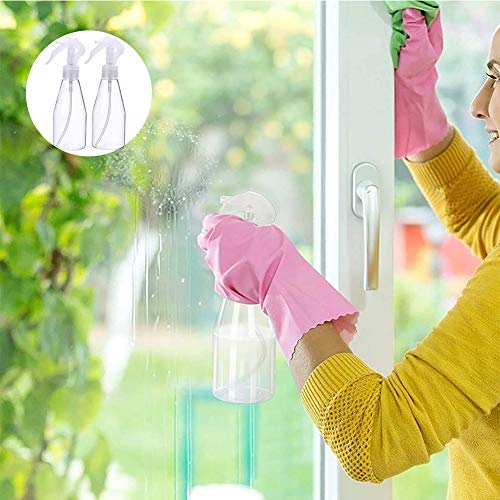 Botella de Spray Vacía de 4 Piezas, Pulverizador de Gatillo de Plástico Portátil de 200 ml, Botellas de Cosméticos, Contenedores de Viaje Vacíos, Botella de Spray de Niebla Vacía para Regar Plantas