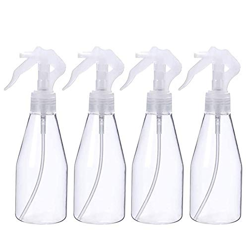 Botella de Spray Vacía de 4 Piezas, Pulverizador de Gatillo de Plástico Portátil de 200 ml, Botellas de Cosméticos, Contenedores de Viaje Vacíos, Botella de Spray de Niebla Vacía para Regar Plantas