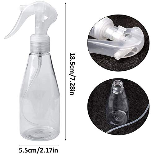 Botella de Spray Vacía de 4 Piezas, Pulverizador de Gatillo de Plástico Portátil de 200 ml, Botellas de Cosméticos, Contenedores de Viaje Vacíos, Botella de Spray de Niebla Vacía para Regar Plantas