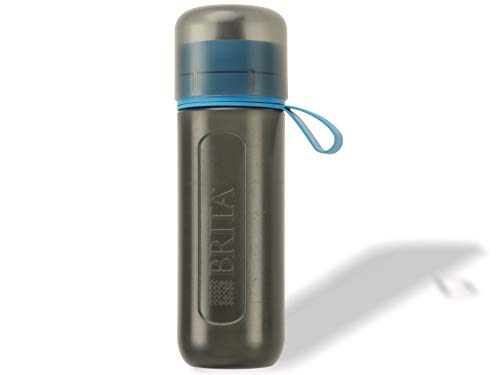 Botella filtrante BRITA Active Azul - Filtro Tecnología MicroDisc, Óptimo sabor para disfrutar en cualquier lugar, Botella de Agua sin BPA, 0.6 litros