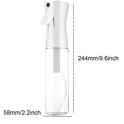 Botella Frasco de Spray, Botella Pulverizador Agua Peluqueria Fina Niebla Continuo Pulverizador Recargable spray Rizos pulverizar para Pelo Cara plantas, limpieza, 300ml