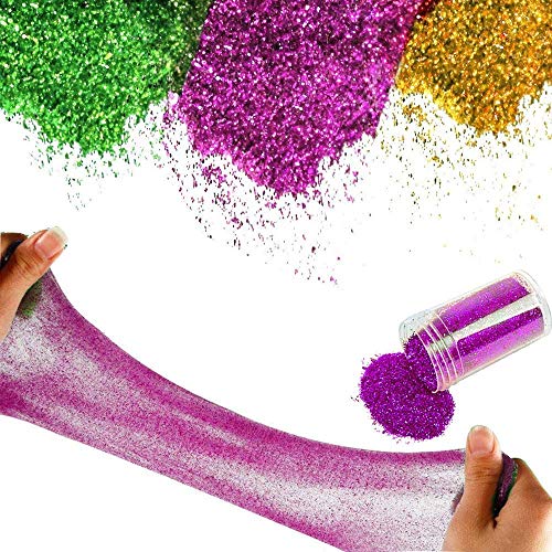 Botes con Purpurina 12 Colors Purpurina para Manualidades y Arte para Cara Ojos Maquillaje Pelo Arte Corporal para el Festival de Música Masquerade