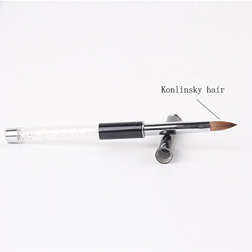 BQAN 1Pc Nail Art Brush Pure Kolinsky Sable Crystal Pen 8# by BQAN