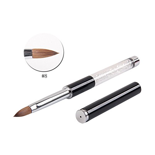 BQAN 1Pc Nail Art Brush Pure Kolinsky Sable Crystal Pen 8# by BQAN