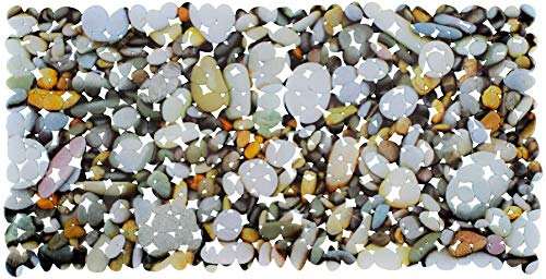 Brandsteller - Alfombrilla de ducha con 4 diseños impresos, rosas, conchas, piedras y gotas de agua, 53 x 53 cm o 70 x 36 cm