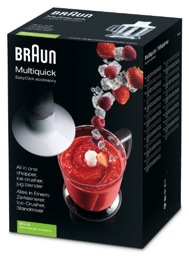Braun Hogar BRAUN ACCESORIO BATIDORA MQ40 PICADORA 1,25ltsqv, 0 W, 0 Decibeles, Acero Inoxidable, plástico, Blanco