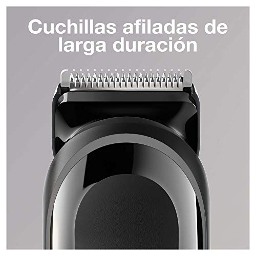 Braun MGK3060 Corta Barbas Hombre 8En1 Recortadora Barba y Cortapelos para Nariz y Orejas, Pequeños Detalles, Cuchillas de Larga Duración, Maquinilla Gillette Fusion5 ProGlide con Tecnología FlexBall