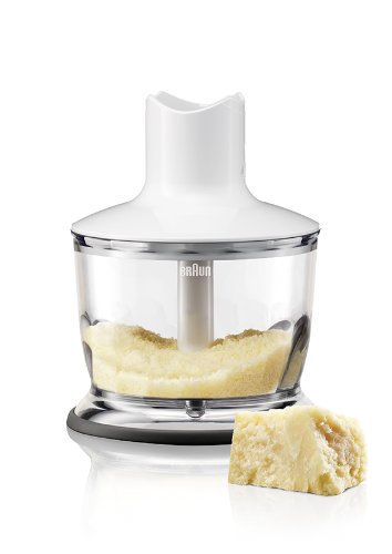 Braun MQ 30 Accesorios de licuadora, base antideslizante, con tazón mini helicóptero, 0.5 L, blanco