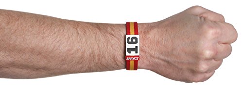 BRAYCE Pulsera de Espagna número del 00 al 99 en los Colores del Club Rojo/Amarillo: una Joya para Aficionados y Clubs (fútbol, Balonmano, Baloncesto, Hockey sobre Hielo)