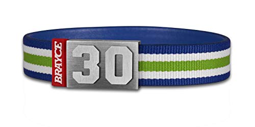 BRAYCE Pulsera número del 00 al 99 en los Colores del Club Azul/Verde/Blanco: una Joya para Aficionados y Clubs (fútbol, Balonmano, Baloncesto, Hockey sobre Hielo)