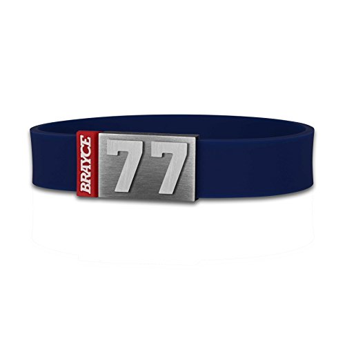 BRAYCE Pulsera número del 00 al 99 en los Colores del Club azuro Navy : una Joya para Aficionados y Clubs (fútbol, Balonmano, Baloncesto, Hockey sobre Hielo)