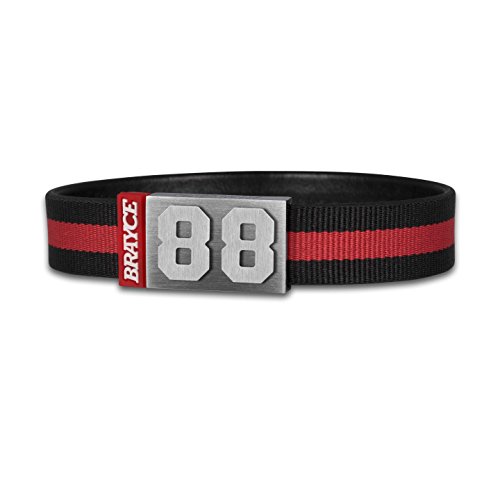 BRAYCE Pulsera número del 00 al 99 en los Colores del Club Rojo/Negro: una Joya para Aficionados y Clubs (fútbol, Balonmano, Baloncesto, Hockey sobre Hielo)