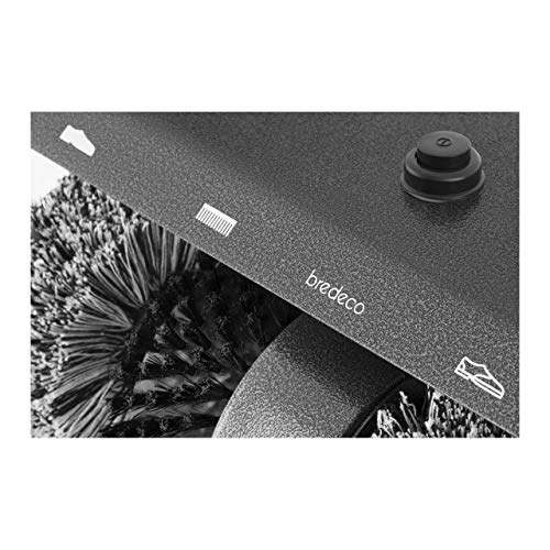 Bredeco BC-S-POL3 Maquina Limpia Zapatos Electrico (3 Cepillos, Capacidad del Dispensador 200 ml, 24,2x40x26,2 cm, Acero)