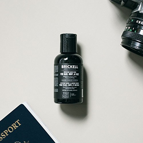 Brickell Men's Products – Gel de Ducha Todo en Uno – Gel Limpiador Corporal 3 en 1 Natural y Orgánico para Hombres (Aroma Menta Fresca) – 59 ml