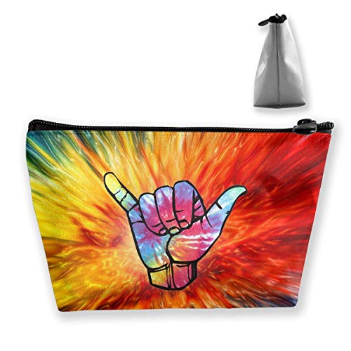 Bright Tie Dye Shaka Cosmetic Bag Travel Toiletry Pouch Makeup with Zipper
