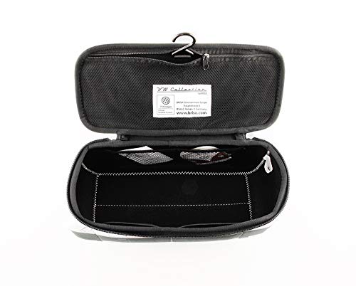 BRISA VW Collection - Volkswagen Furgoneta Hippie Bus T1 Van Bolsa Universal de Neopreno, Neceser, Bolso de Maquillaje-Cosméticos-Aseo, Estuche de lápices, Caja de almuerzo, Equipaje (Ambulance/Beige)