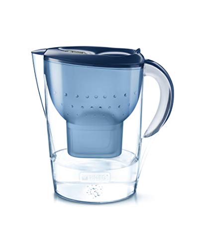 BRITA Marella azul XL – Jarra de Agua Filtrada con 1 cartucho MAXTRA+, Filtro de agua BRITA que reduce la cal y el cloro, Agua filtrada para un sabor óptimo, 3.5L