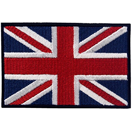 Británico Bandera del Reino Unido Inglaterra Emblema Gran Bretaña Parche Bordado de Aplicación con Plancha