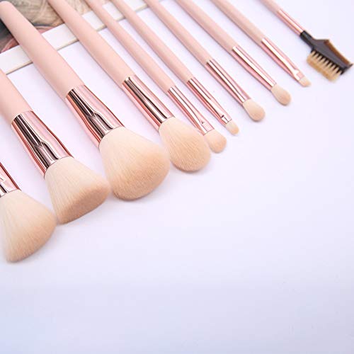 Brochas de Maquillaje, Brochas Maquillaje Profesional Vegano/Sintético set brochas maquillaje brochas ojos Cosmética, rosa(10pcs)