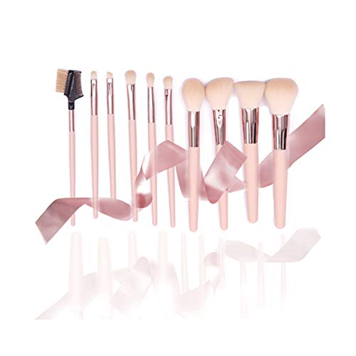 Brochas de Maquillaje, Brochas Maquillaje Profesional Vegano/Sintético set brochas maquillaje brochas ojos Cosmética, rosa(10pcs)