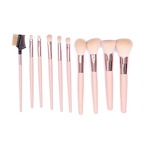 Brochas de Maquillaje, Brochas Maquillaje Profesional Vegano/Sintético set brochas maquillaje brochas ojos Cosmética, rosa(10pcs)
