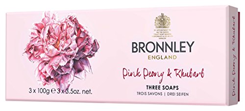 Bronnley rosa peonía y ruibarbo jabón 3 x 100 G