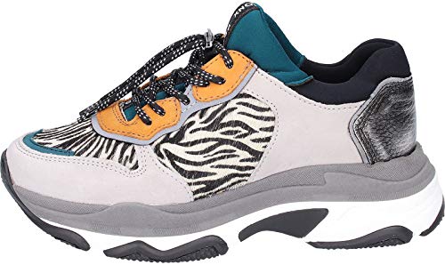 Bronx Mujer Light Gris/Zebra Baisley Chunky Zapatillas-UK 7
