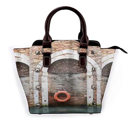 BROWCIN Aro salvavidas histórico italiano único de la puerta de Venecia Desmontable Moda Tendencia Bolso de las señoras Bolso de hombro