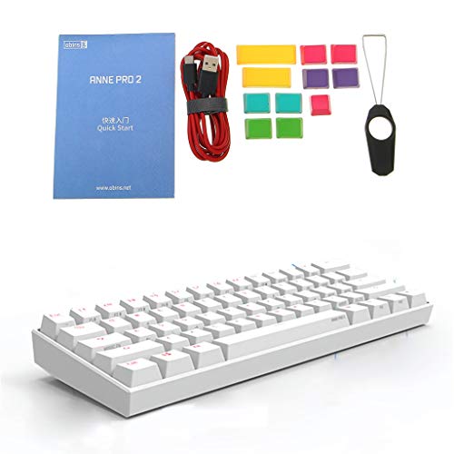 Brucelin Anne Pro 2 60% NKRO Bluetooth 4.0 Type-C RGB 61 teclas teclado de juego mecánico Cherry Switch Gateron Switch Gateron Switch GateronRed blanco