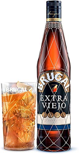 Brugal Extra Viejo Ron Dominicano, 38% + Estuche Vaso bajo - 700 ml
