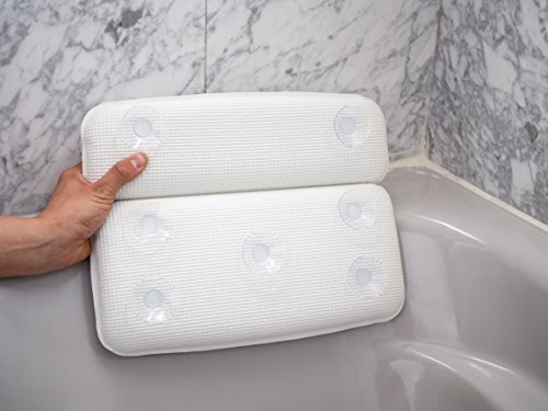 BRUMA #1 Almohada Premium de Baño Suave no Mullida y con Ventosas Antideslizantes. Cojín Reposacabezas para Bañera Jacuzzi SPA e Hidromasajes. Impermeable, Facil de Limpiar y Secado Rápido