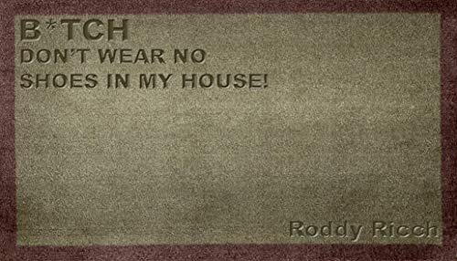 B*tch Don't Wear No Shoes Roddy Ricch Interior Exterior Coir Nylon Sintético Gris Claro Marrón Crema Verde Novedad Felpudo Regalo (roca caída (interior))