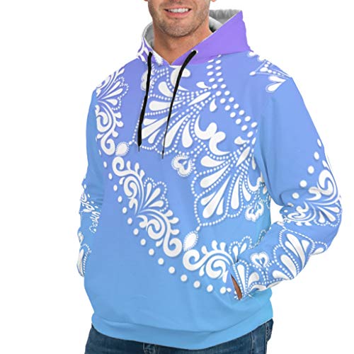 BTJC88 - Sudadera unisex con capucha y diseño de mandala, color morado